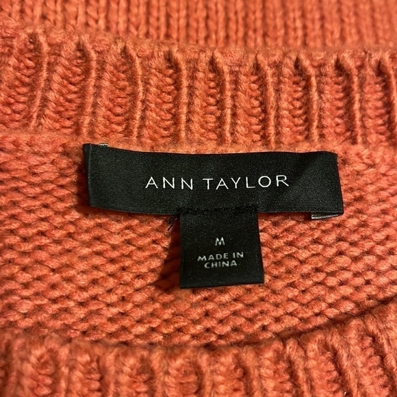 ANN Taylor Fringe Sleeve Sweater Pucker Pink Size M - Picture 6 of 7